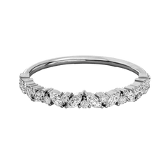 0.20 CT Round Cut Half Eternity Moissanite Ring, Moissanite Ring, diamond ring, ring,  Round cut ring