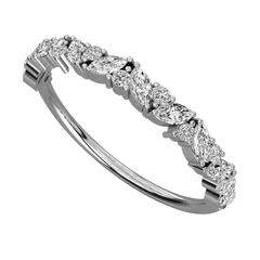 0.20 TCW Round Cut Half Eternity Moissanite Ring, Diamond ring, RIng