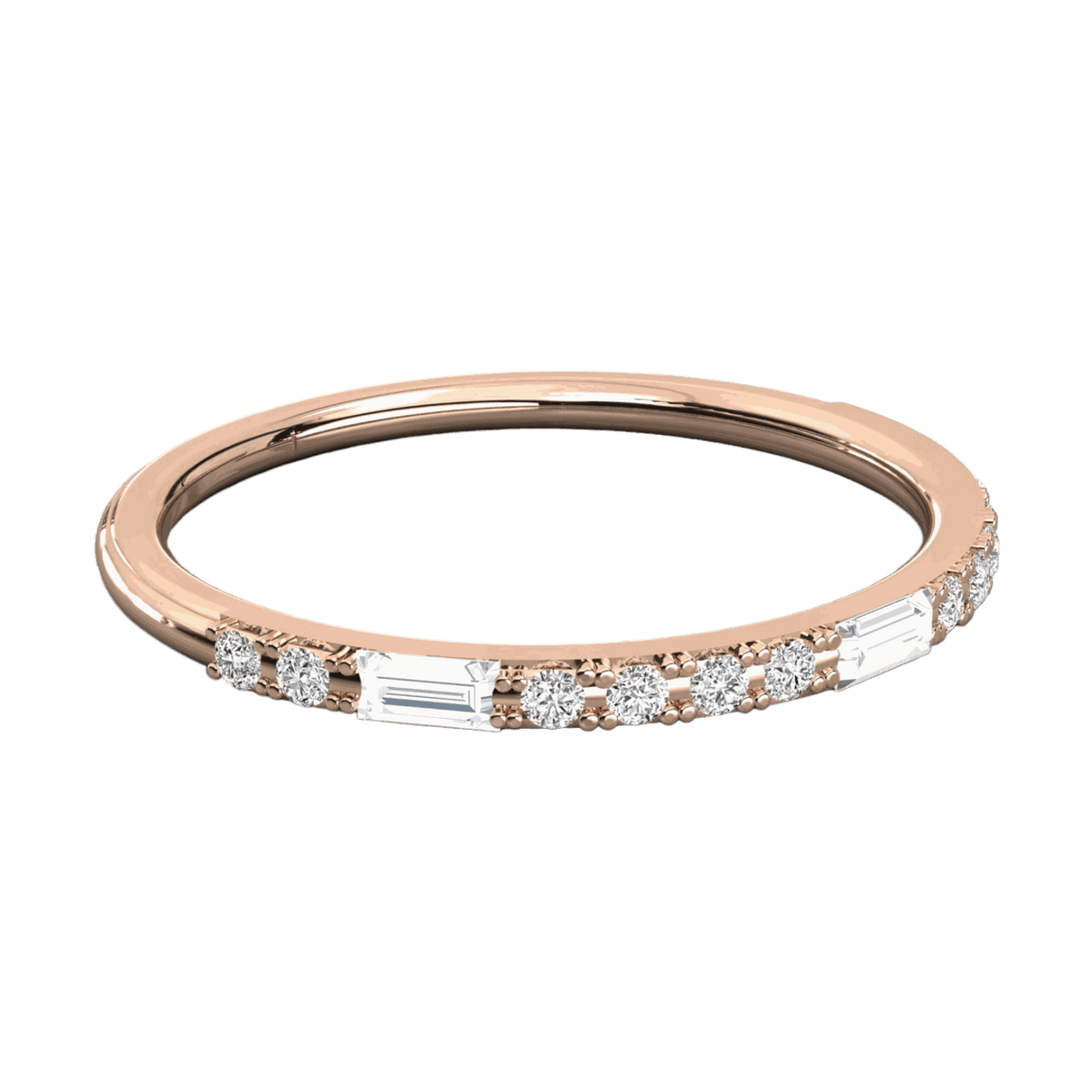 Round Cut Half Eternity Moissanite Ring for Women