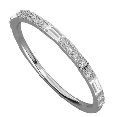 Round Cut Half Eternity Moissanite Ring for Women