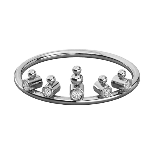 Main 0.10 CT Round Cut Half Eternity Ring