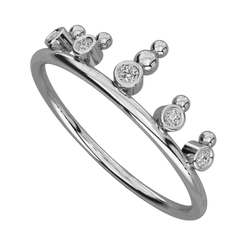 0.10 CT Round Cut Half Eternity Moissanite Ring