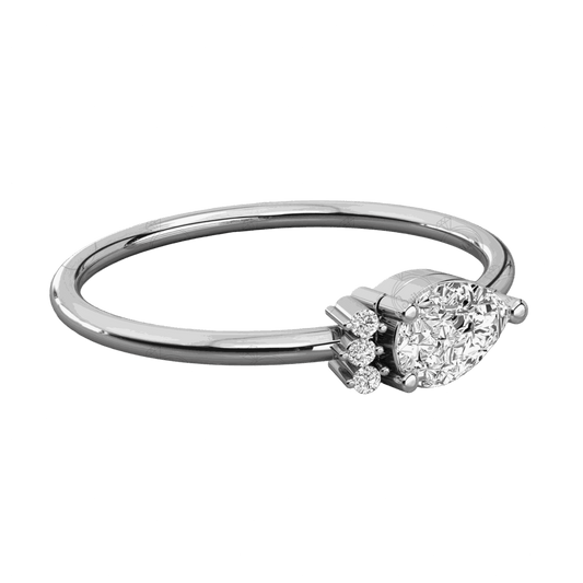 0.75 TCW Pear Cut Unique Moissanite Ring for Women