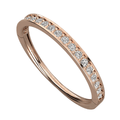 0.60 TCW Round Cut Half Eternity Moissanite Ring for Women