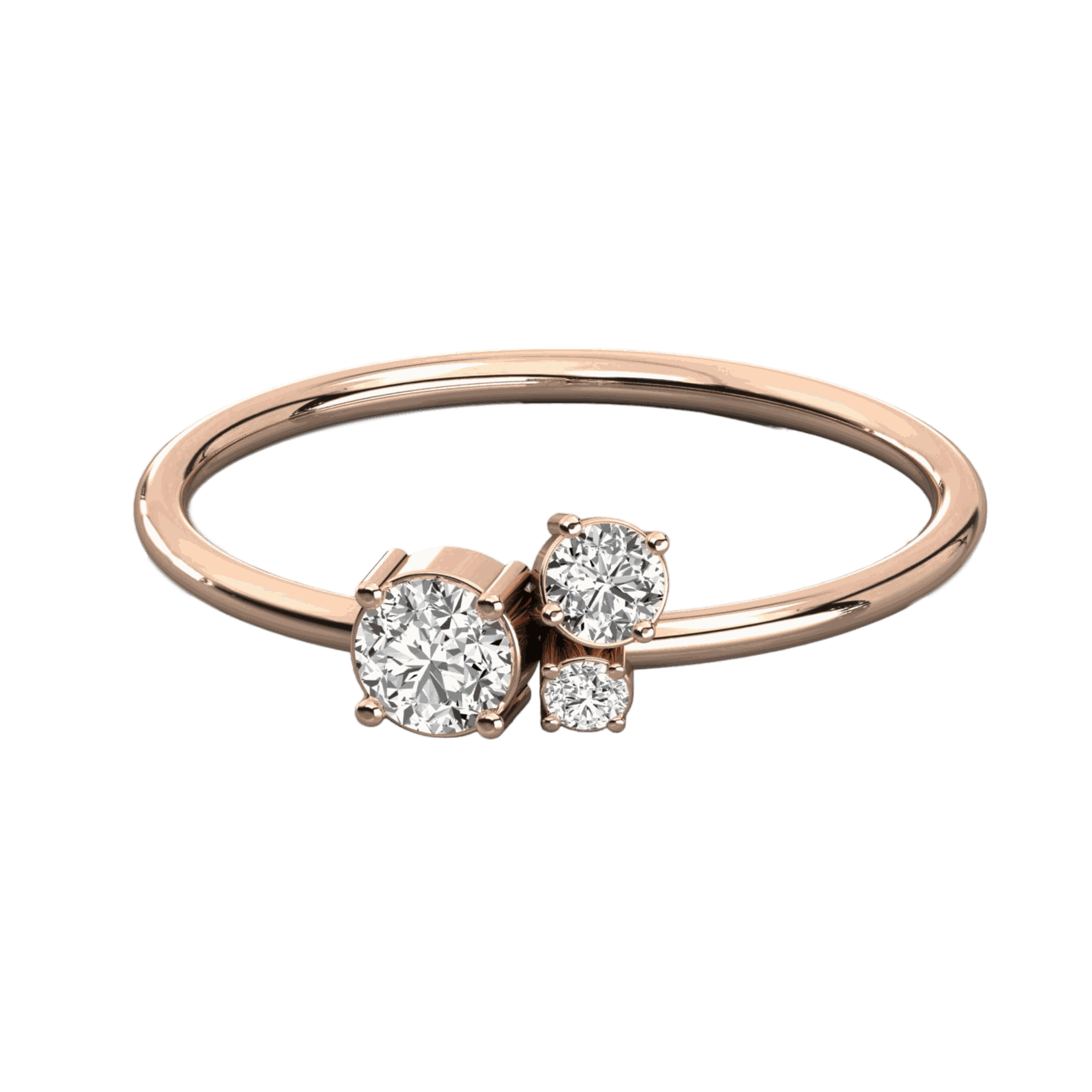 0.30 CT Round Cut 3 Stone Moissanite Ring, diamond, Ring, Diamond Ring, Moissanite Ring,  Rose Gold Ring