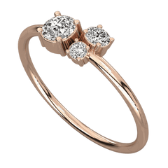 0.30 CTW Round Cut 3 Stone Moissanite Ring for Women, Rose Gold Ring, DIamond Ring , Diamond, 3 Stone Ring, 0.30 CT Ring...  