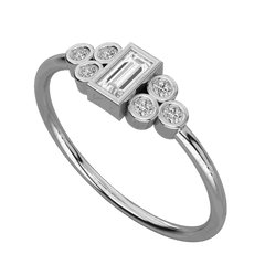 Top 0.30 TCW Baguette Cut 7 Stone Moissanite Ring, Diamond Ring For Women, 0.30 CT Diamond Ring, 7 Stone Diamond Ring, Buguette Cut Diamond Ring,                Diamond..