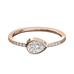 0.50 CTW Pear Cut Solitaire With Accents Moissanite Ring for Women