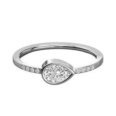 0.50 CTW Pear Cut Solitaire With Accents Moissanite Ring for Women