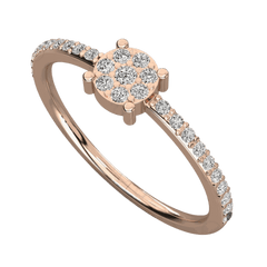 0.50 TCW Round Cut Solitaire With Accents Moissanite Ring for Women