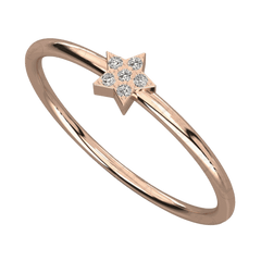 0.10 TCW Round Cut Unique Moissanite Ring for Women