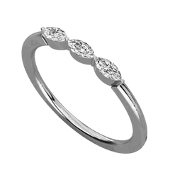 Marquise Cut 3 Stone Moissanite Ring for Women