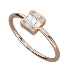 Top view 0.40 CT Baguette Cut Unique Moissanite Ring for Women, Baguette Cut Diamond Ring, Moissanite Ring for Women, 0.40 CT Diamond Ring, Rose Gold Diamond Ring....