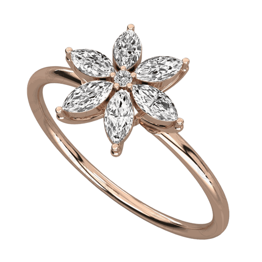 0.40 TCW Marquise Cut Halo Moissanite Ring for Women