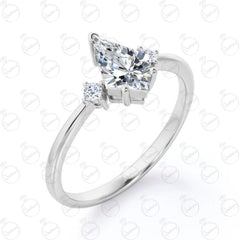 1.30 TCW Kite Cut 3 Stone Moissanite Ring for Women