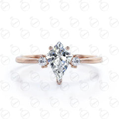 1.30 TCW Kite Cut 3 Stone Moissanite Ring for Women