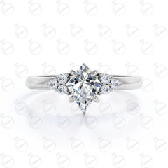 1.30 TCW Kite Cut 7 Stone Moissanite Ring for Women