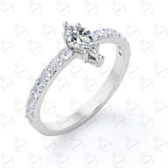 1.50 CTW Kite Cut Solitaire With Accents Moissanite Ring for Women