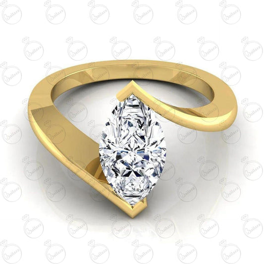 2.50 CTW Marquise Cut Solitaire Moissanite Ring for Women