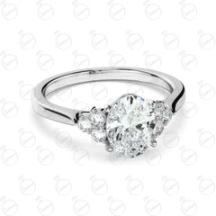 2.20 TCW Oval Cut 7 Stone Moissanite Ring for Women