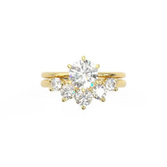 1.00 TCW Round Cut Bridal Set Moissanite Ring for Women