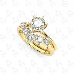 1.00 TCW Round Cut Bridal Set Moissanite Ring for Women