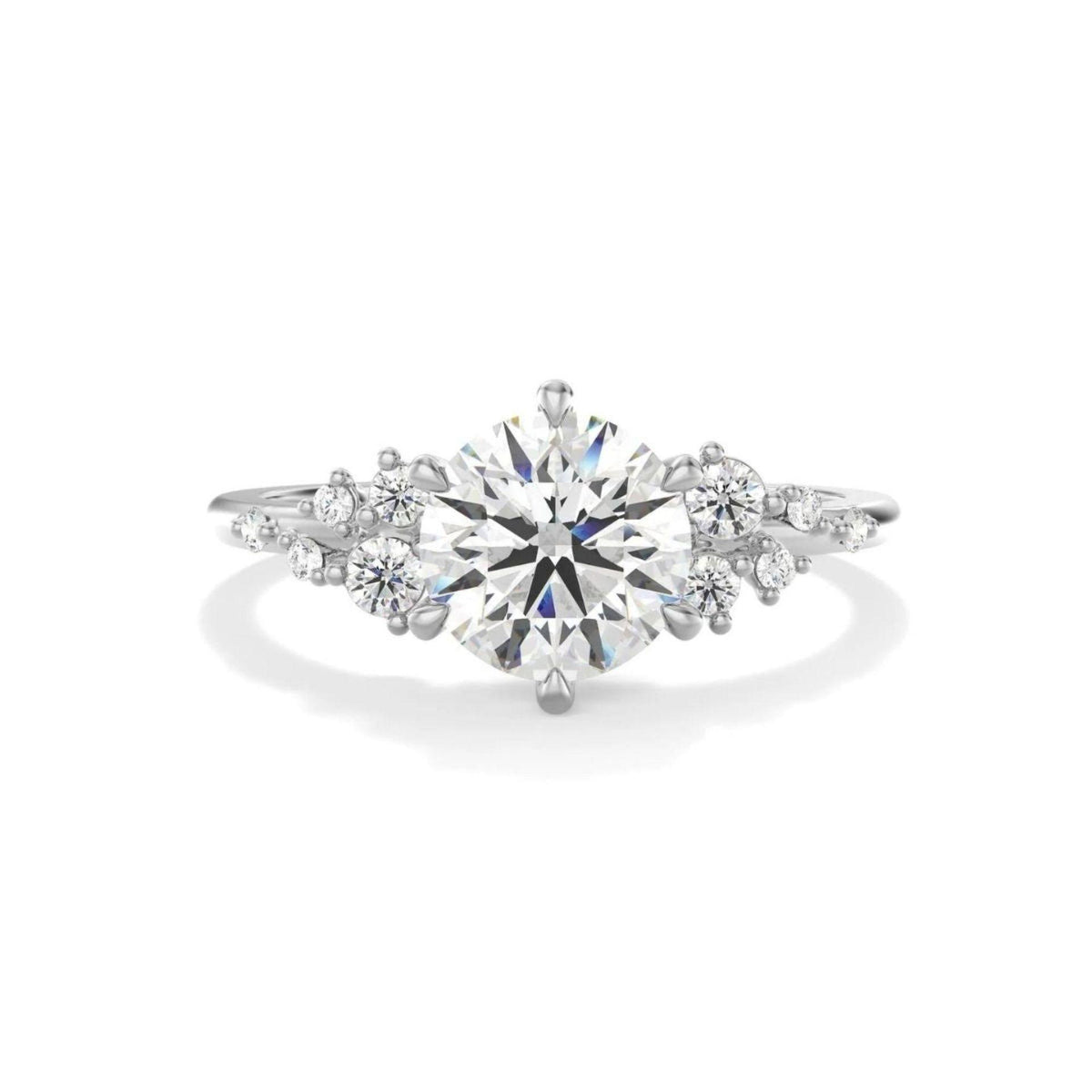 1.25 TCW Round Cut Unique Moissanite Ring for Women