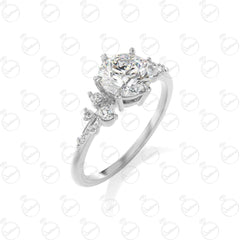 1.25 TCW Round Cut Unique Moissanite Ring for Women