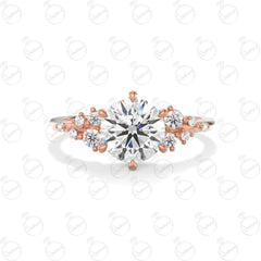 1.25 TCW Round Cut Unique Moissanite Ring for Women