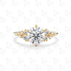 1.25 TCW Round Cut Unique Moissanite Ring for Women