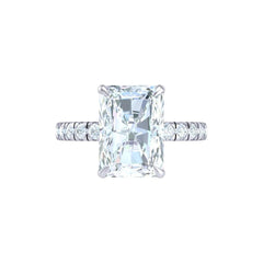 1.60 TCW Radiant Cut Hidden Halo Moissanite Ring for Women