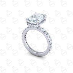 1.60 TCW Radiant Cut Hidden Halo Moissanite Ring for Women