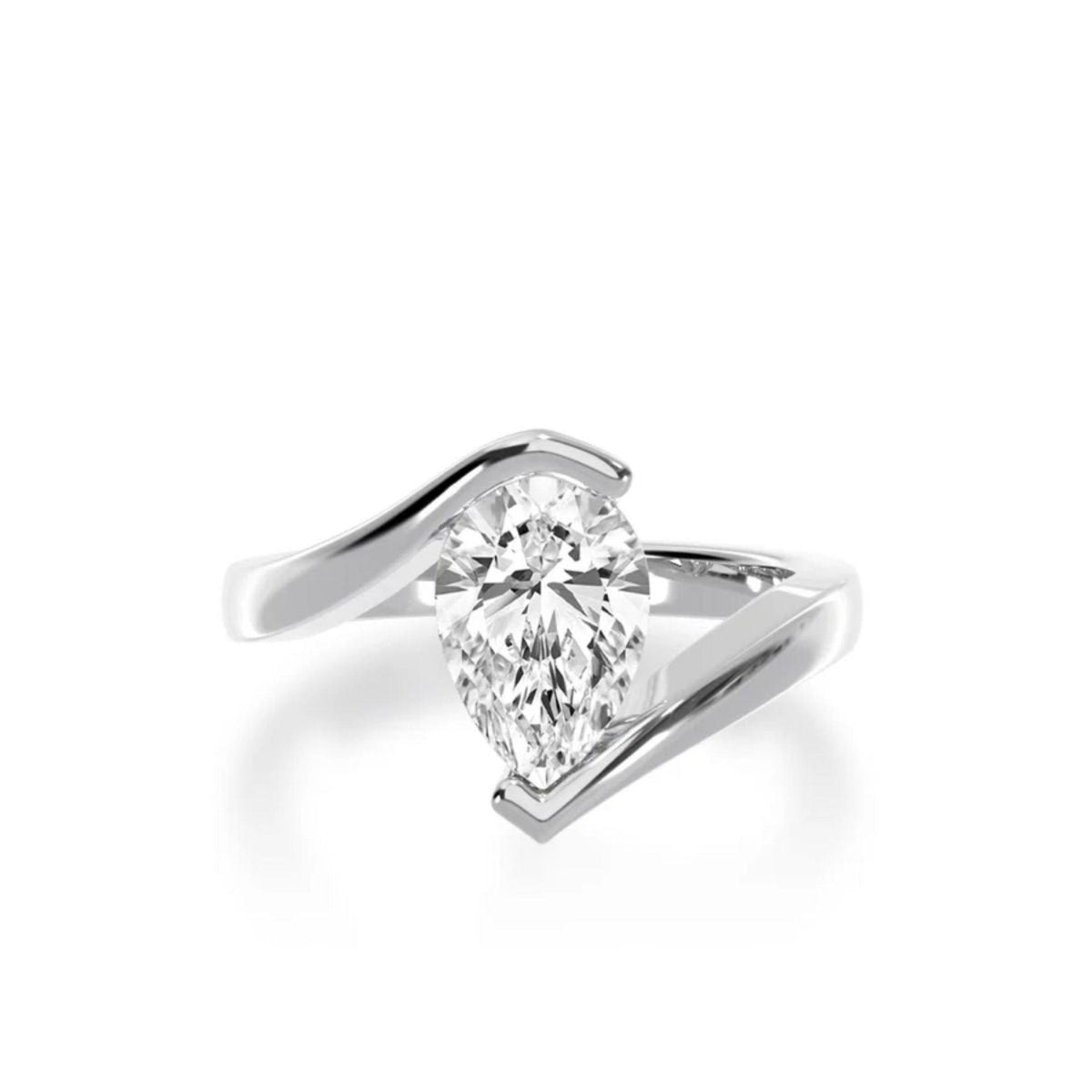 1.30 TCW Pear Cut Solitaire Moissanite Ring for Women