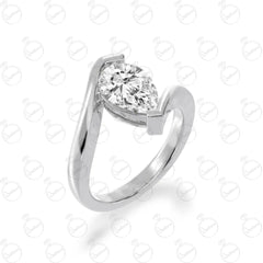 1.30 TCW Pear Cut Solitaire Moissanite Ring for Women