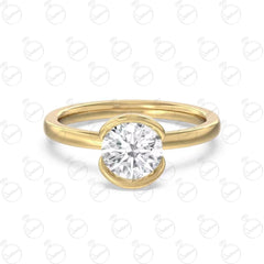 1.50 TCW Round Cut Solitaire Moissanite Ring for Women