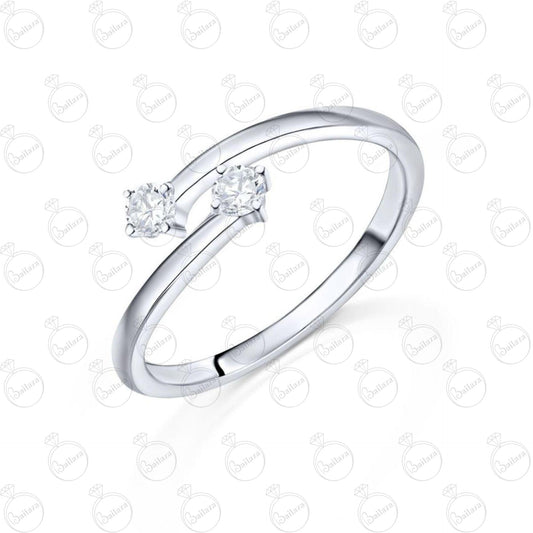 1.00 TCW Round Cut Toi Et Moi Moissanite Ring for Women