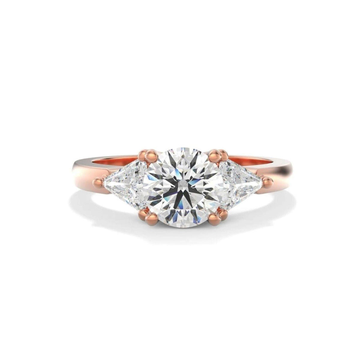 1.30 TCW Round Cut 3 Stone Moissanite Ring for Women