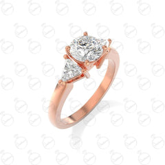 1.30 TCW Round Cut 3 Stone Moissanite Ring for Women