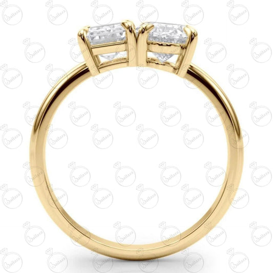 2.20 TCW Oval Cut Toi Et Moi Moissanite Ring for Women