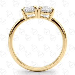 2.20 TCW Oval Cut Toi Et Moi Moissanite Ring for Women