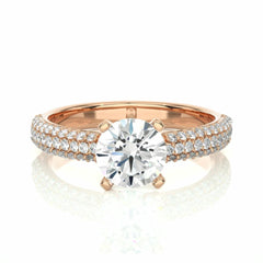 Round Brilliant Cut Solitaire With Accents Moissanite Ring for Women