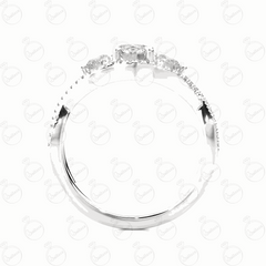 Round Brilliant Cut Twisted Moissanite Ring for Women