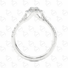 Round Brilliant Cut Halo Moissanite Ring for Women