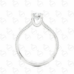 Round Brilliant Cut Split Shank Moissanite Ring for Women