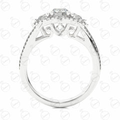 Round Brilliant Cut Split Shank Moissanite Ring for Women