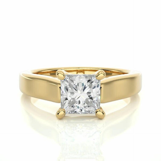 Princess Cut Solitaire Moissanite Ring for Women