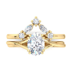 1.20 TCW Oval Cut Bridal Set Moissanite Ring for Women