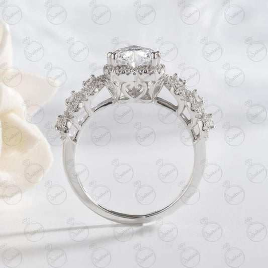 0.60 TCW Heart Cut Unique Moissanite Ring for Women