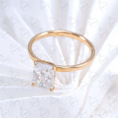 Radiant Cut Solitaire Moissanite Ring for Women