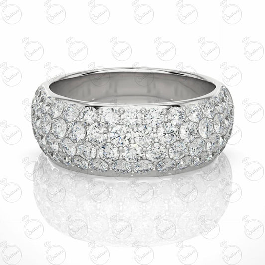 Round Brilliant Cut Half Eternity Moissanite Ring for Women